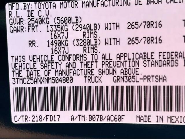 2022 Toyota Tacoma SR V6
