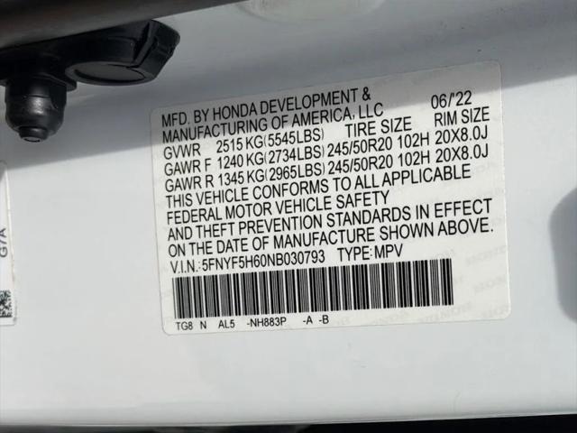2022 Honda Pilot 2WD Touring 7 Passenger