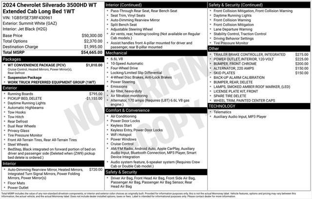 2024 Chevrolet Silverado 3500HD 4WD Double Cab Long Bed Work Truck