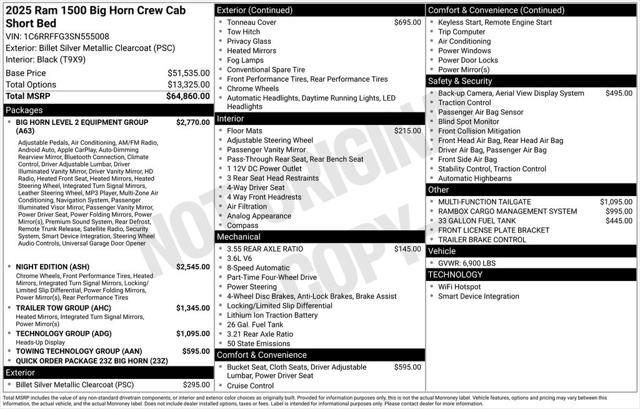 2025 RAM Ram 1500 RAM 1500 BIG HORN CREW CAB 4X4 57 BOX