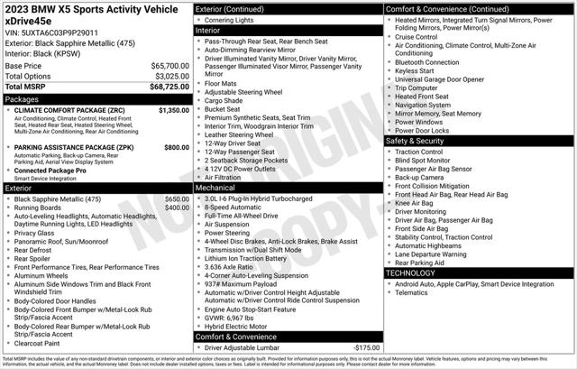 2023 BMW X5 PHEV xDrive45e