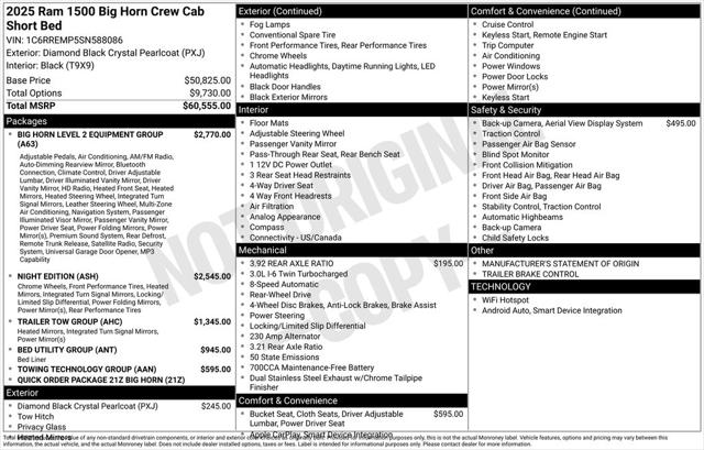 2025 RAM Ram 1500 RAM 1500 BIG HORN CREW CAB 4X2 64 BOX