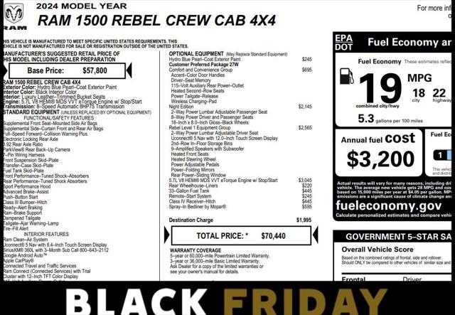 2024 RAM 1500 Rebel Crew Cab 4x4 57 Box 2024 RAM 1500 Rebel Crew Cab 4x4 57 Box