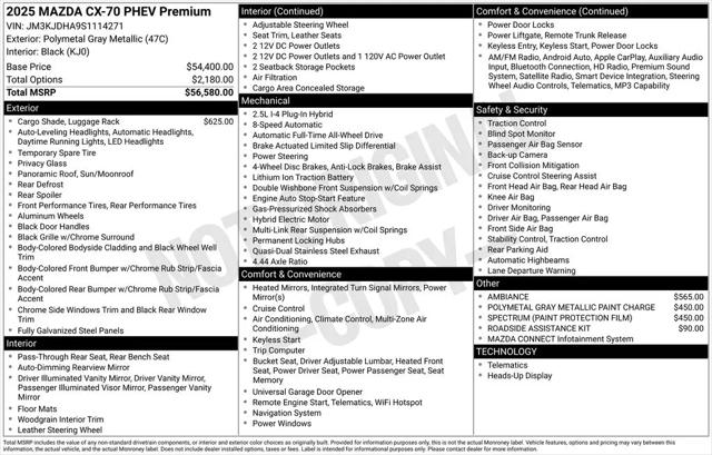 2025 Mazda CX-70 Premium Package