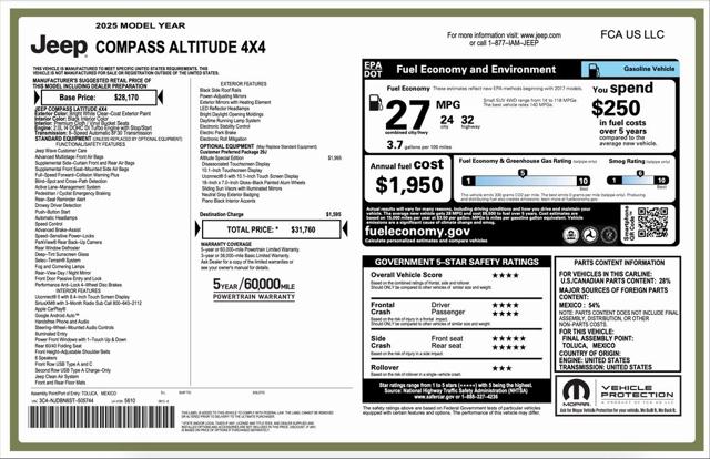 2025 Jeep Compass COMPASS LATITUDE 4X4