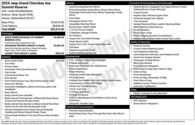 2024 Jeep Grand Cherokee 4xe GRAND CHEROKEE SUMMIT RESERVE 4xe