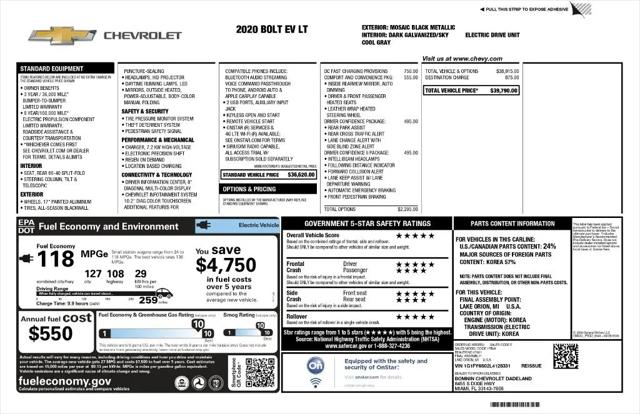 2020 Chevrolet Bolt EV FWD LT