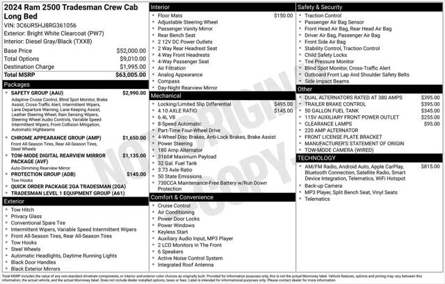2024 Ram 2500 Tradesman Crew Cab 4x4 8' Box