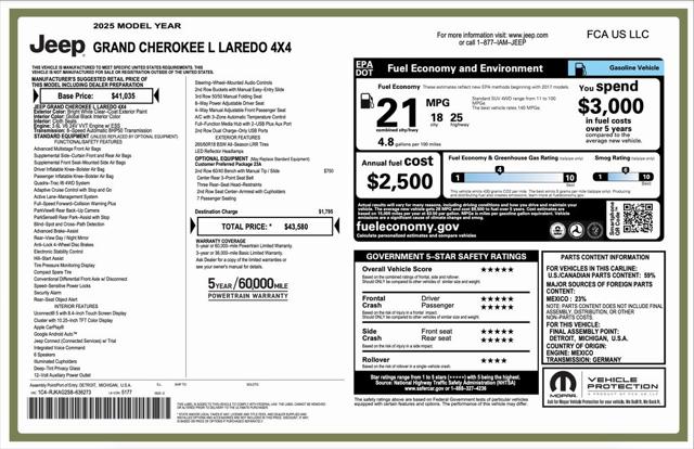 2025 Jeep Grand Cherokee GRAND CHEROKEE L LAREDO 4X4