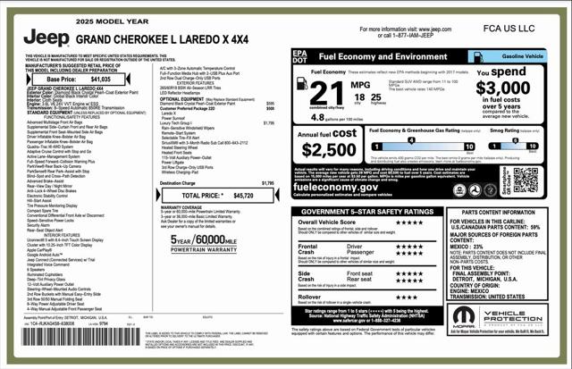 2025 Jeep Grand Cherokee GRAND CHEROKEE L LAREDO X 4X4