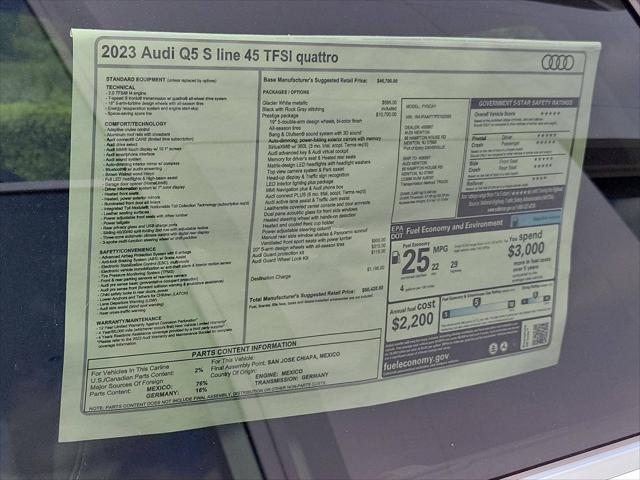 2023 Audi Q5 Prestige 45 TFSI S line quattro S tronic