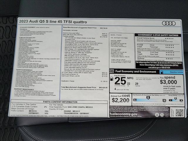 2023 Audi Q5 Prestige 45 TFSI S line quattro S tronic