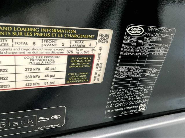 2019 Land Rover Range Rover 5.0L V8 Supercharged SV Autobiography Dynamic