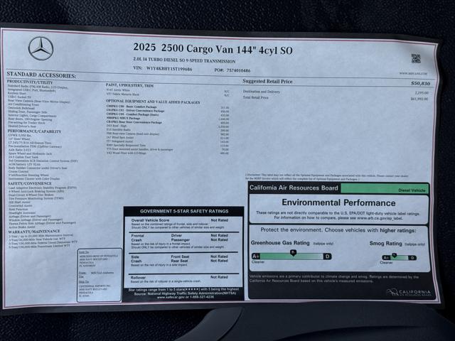 2025 Mercedes-Benz Sprinter 2500 Standard Roof 4-Cyl Diesel