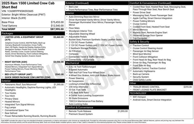 2025 RAM Ram 1500 RAM 1500 LIMITED CREW CAB 4X4 64 BOX