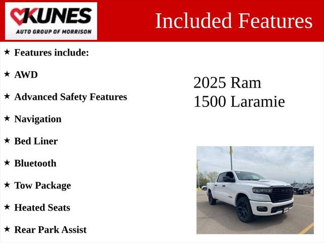2025 RAM Ram 1500 RAM 1500 LARAMIE CREW CAB 4X4 57 BOX