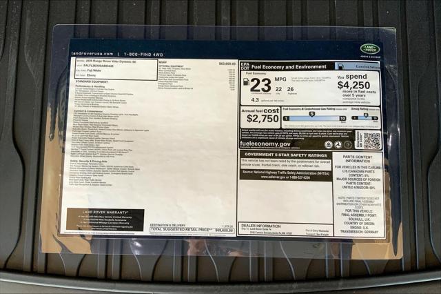 2025 Land Rover Range Rover Velar P250 Dynamic SE