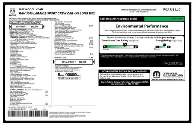 2022 RAM 3500 Laramie Crew Cab 4x4 8 Box