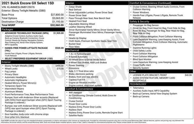 2021 Buick Encore GX AWD Select
