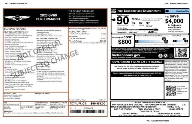 2023 Genesis GV60 Performance AWD 2023 Genesis GV60 Performance AWD