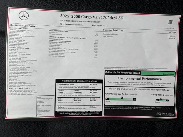2025 Mercedes-Benz Sprinter 2500 High Roof 4-Cyl Diesel