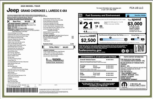 2025 Jeep Grand Cherokee GRAND CHEROKEE L LAREDO X 4X4