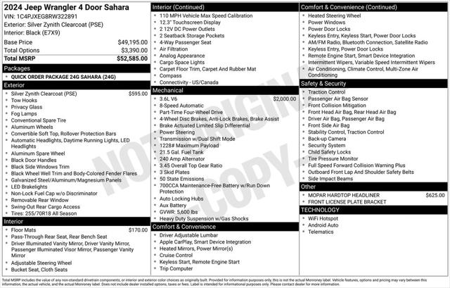 2024 Jeep Wrangler WRANGLER 4-DOOR SAHARA