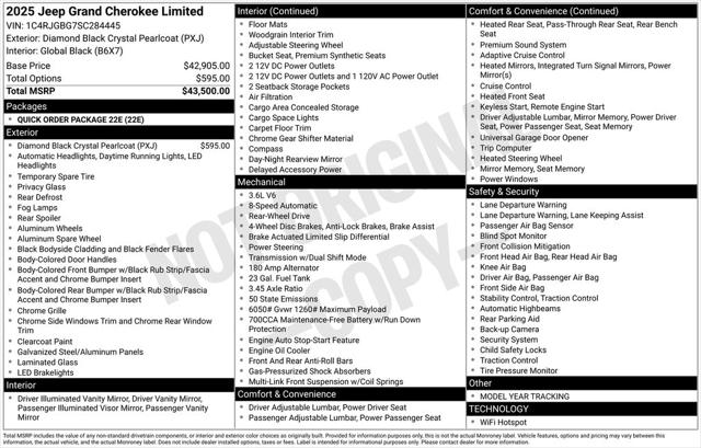 2025 Jeep Grand Cherokee GRAND CHEROKEE LIMITED 4X2