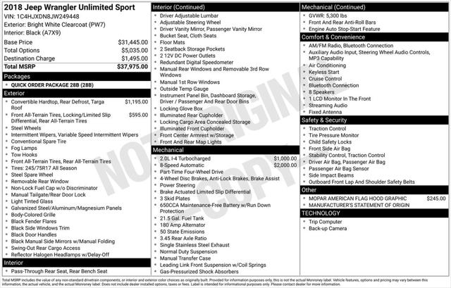 2018 Jeep Wrangler Unlimited Sport 4x4