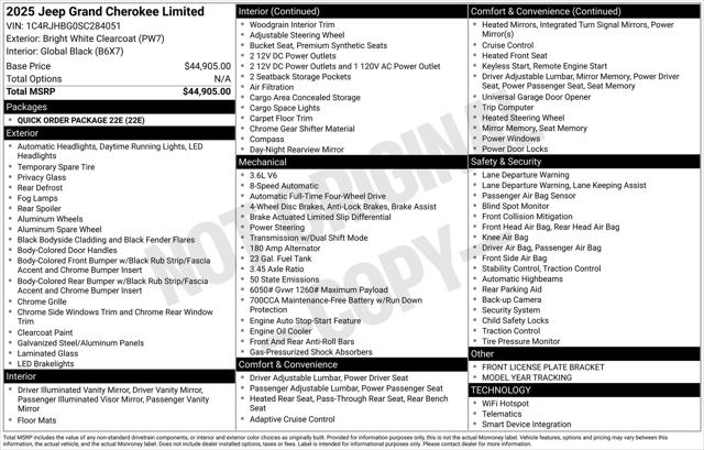 2025 Jeep Grand Cherokee GRAND CHEROKEE LIMITED 4X4