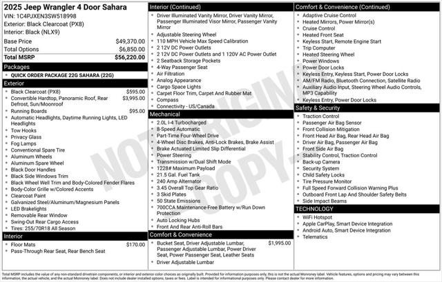 2025 Jeep Wrangler WRANGLER 4-DOOR SAHARA