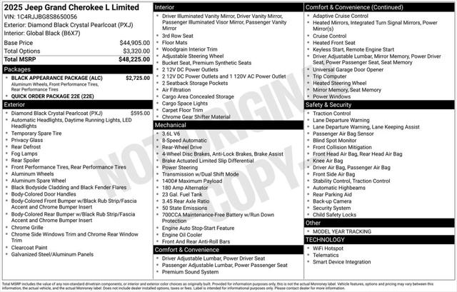 2025 Jeep Grand Cherokee GRAND CHEROKEE L LIMITED 4X2