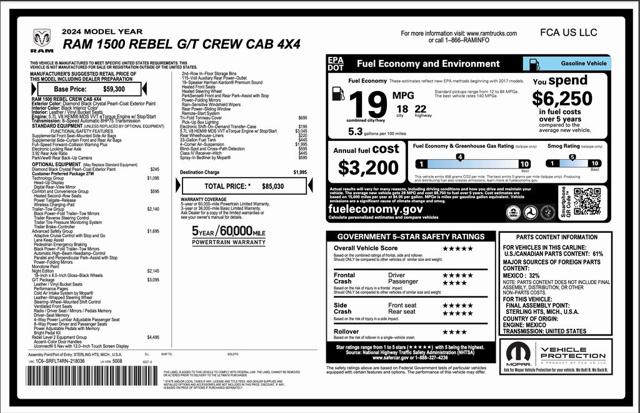 2024 RAM 1500 Rebel Crew Cab 4x4 57 Box