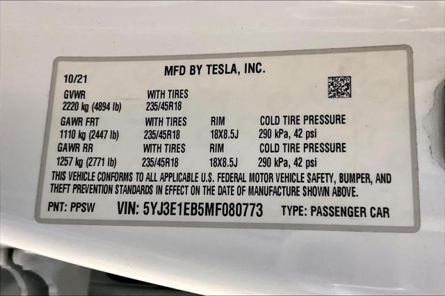 2021 Tesla Model 3 Long Range Dual Motor All-Wheel Drive