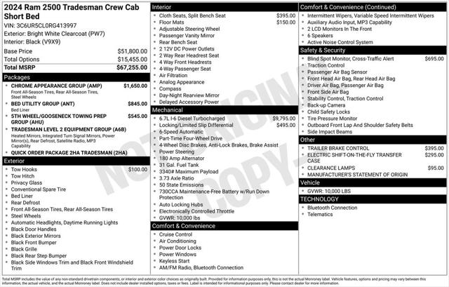 2024 RAM Ram 2500 RAM 2500 TRADESMAN CREW CAB 4X4 64 BOX