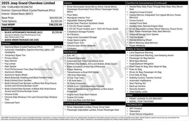 2025 Jeep Grand Cherokee GRAND CHEROKEE LIMITED 4X4