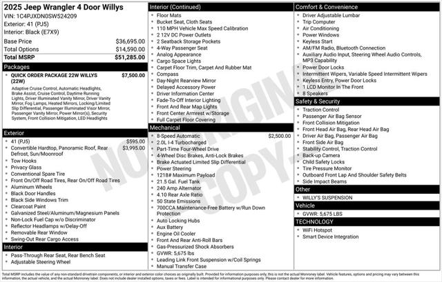 2025 Jeep Wrangler WRANGLER 4-DOOR WILLYS