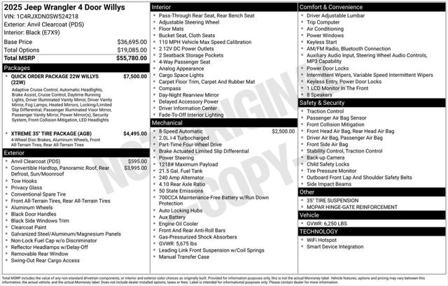 2025 Jeep Wrangler WRANGLER 4-DOOR WILLYS