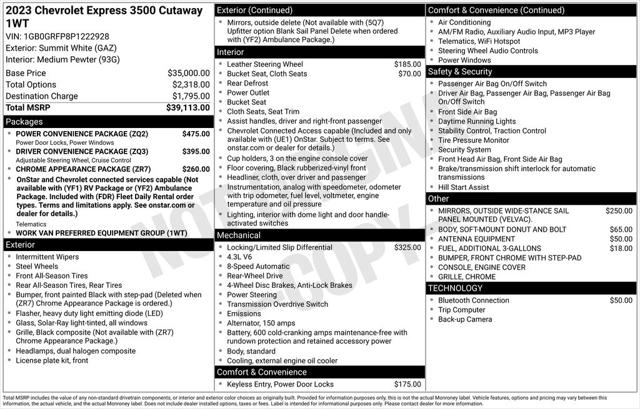2023 Chevrolet Express Cutaway Work Van
