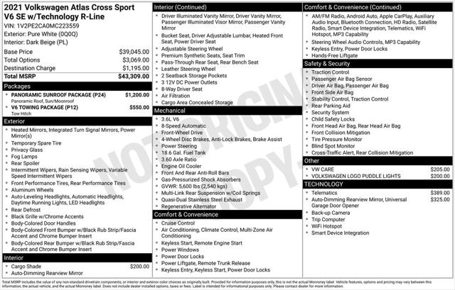2021 Volkswagen Atlas Cross Sport 3.6L V6 SE w/Technology R-Line