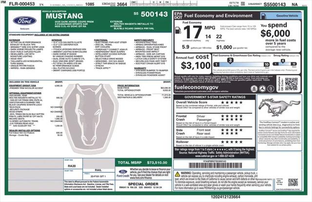 2025 Ford Mustang Dark Horse Fastback