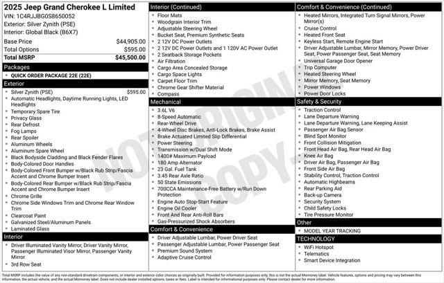 2025 Jeep Grand Cherokee GRAND CHEROKEE L LIMITED 4X2