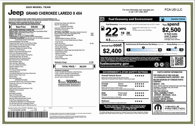2025 Jeep Grand Cherokee GRAND CHEROKEE LAREDO X 4X4