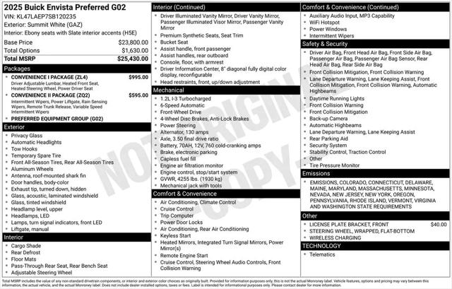 2025 Buick NV Preferred FWD