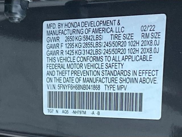 2022 Honda Pilot AWD Touring 7 Passenger