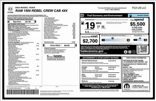 2023 RAM 1500 Rebel Crew Cab 4x4 57 Box