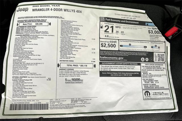 New 2025 Jeep Wrangler For Sale in Millington, TN