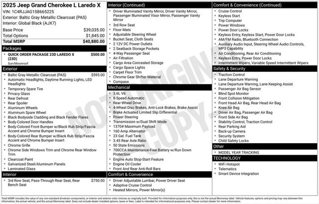 2025 Jeep Grand Cherokee GRAND CHEROKEE L LAREDO X 4X2