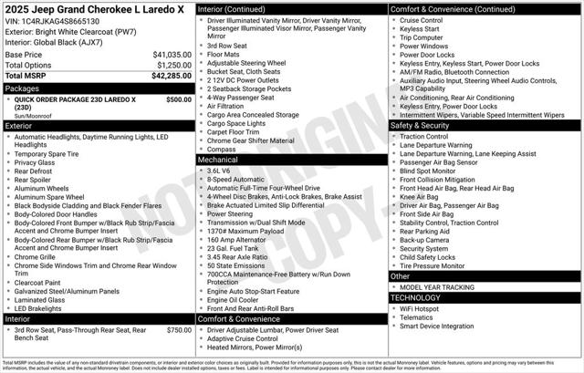 2025 Jeep Grand Cherokee GRAND CHEROKEE L LAREDO X 4X4