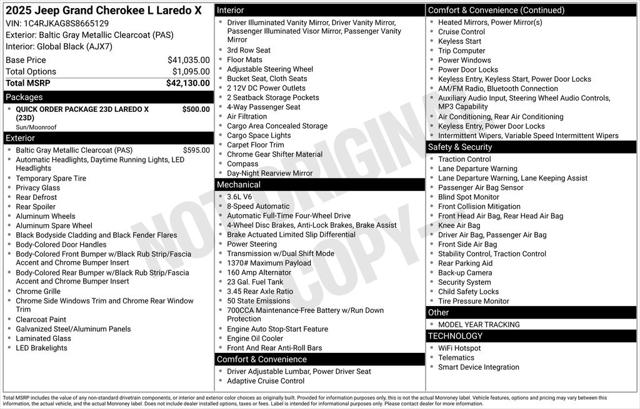 2025 Jeep Grand Cherokee GRAND CHEROKEE L LAREDO X 4X4